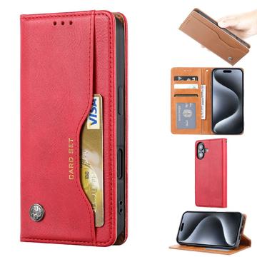 iPhone 16 Etui portfelowe na zestaw kart - czerwone