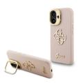 iPhone 16 Guess Grained 4G Logo Obudowa statywu do aparatu fotograficznego - różowy
