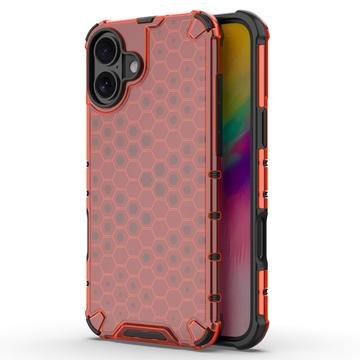 iPhone 16 Hybrydowe Etui Honeycomb Armored - Czerwień