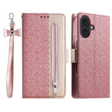 iPhone 16 Etui z portfelem Lace Pattern
