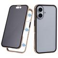 iPhone 16 Magnetyczne Etui z Hartowanym Szkłem - Prywatyzująca - Złoto