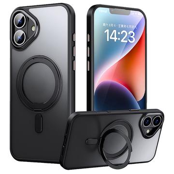 iPhone 16 Hybrydowa obudowa z podpórką magnetyczną - czarny