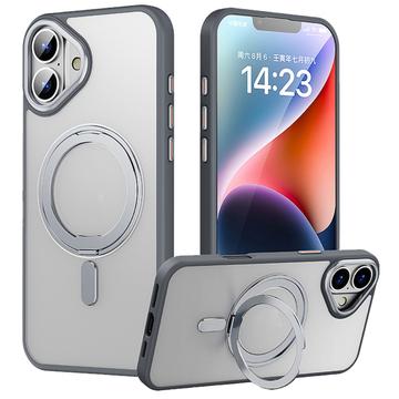 iPhone 16 Hybrydowa obudowa z podpórką magnetyczną - szary