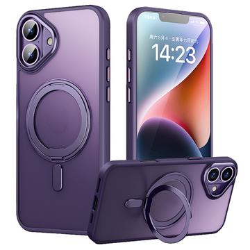 iPhone 16 Hybrydowa obudowa z podpórką magnetyczną - fioletowy