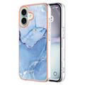 iPhone 16 Galwanizowane Etui IMD z TPU z Deseniem Marmuru