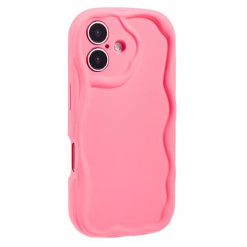Etui TPU iPhone 16 Plus Candy Color Wavy - Ciemny Róż