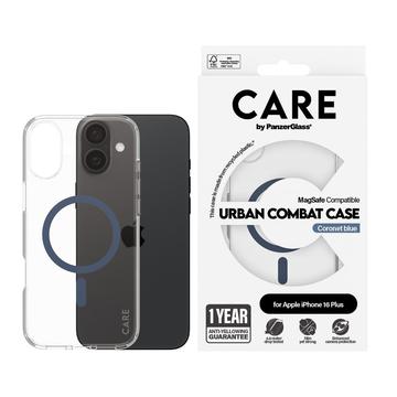 iPhone 16 Plus PanzerGlass Care Transparent Urban Combat Case - kompatybilny z MagSafe - niebieski