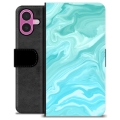 Etui Portfel Premium - iPhone 16 Plus - Błękitny Marmur