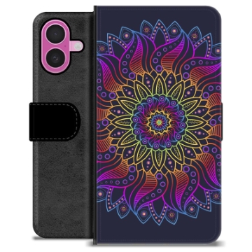 Etui Portfel Premium - iPhone 16 Plus - Kolorowa Mandala