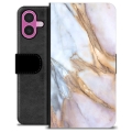 Etui Portfel Premium - iPhone 16 Plus - Elegancki Marmur