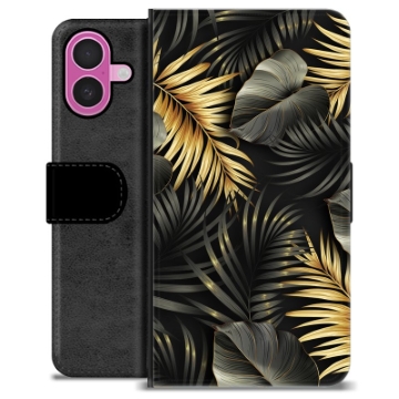 Etui Portfel Premium - iPhone 16 Plus - Złote Liście