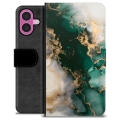 Etui Portfel Premium - iPhone 16 Plus - Jadeitowy Marmur