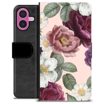 Etui Portfel Premium - iPhone 16 Plus - Romantyczne Kwiaty