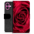 Etui Portfel Premium - iPhone 16 Plus - Róża