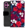 Etui Portfel Premium - iPhone 16 Plus - Vintage Kwiaty