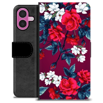 Etui Portfel Premium - iPhone 16 Plus - Vintage Kwiaty