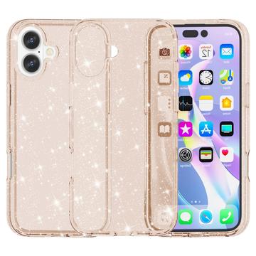 Hybrydowe Etui Stylish Glitter Series - iPhone 16 Plus – Złoto