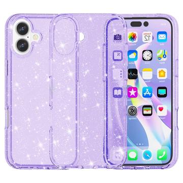 iPhone 16 Plus Hybrydowe Etui Stylish Glitter Series - Fiolet