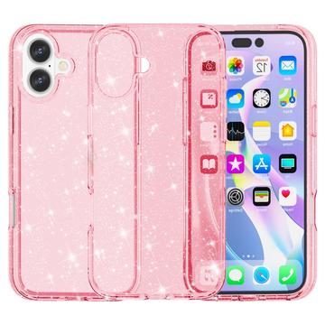 iPhone 16 Plus Hybrydowe Etui Stylish Glitter Series - Róż