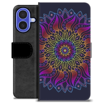 Etui Portfel Premium - iPhone 16 - Kolorowa Mandala