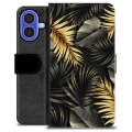 Etui Portfel Premium - iPhone 16 - Złote Liście