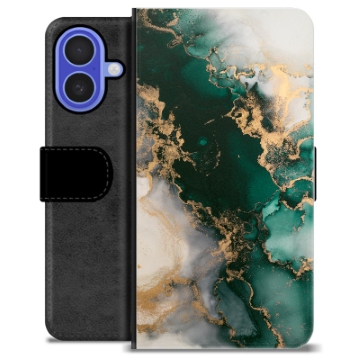 Etui Portfel Premium - iPhone 16 - Jadeitowy Marmur