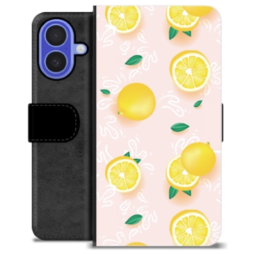 Etui Portfel Premium - iPhone 16 - Wzór Cytryny