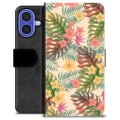 Etui Portfel Premium - iPhone 16 - Różowe Kwiaty