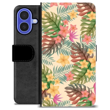 Etui Portfel Premium - iPhone 16 - Różowe Kwiaty