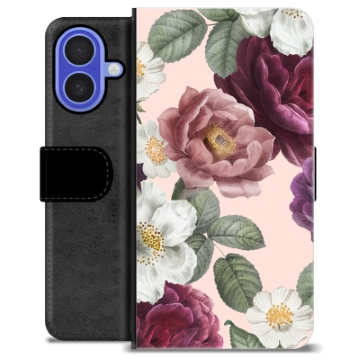 Etui Portfel Premium - iPhone 16 - Romantyczne Kwiaty