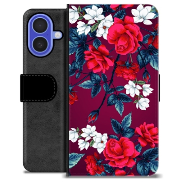 Etui Portfel Premium - iPhone 16 - Vintage Kwiaty
