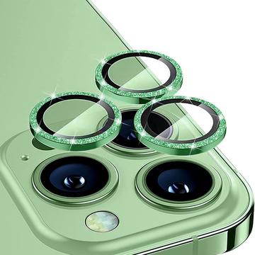 iPhone 16 Pro/16 Pro Max Hartowane Szkło Ochronne na Aparat Hat Prince Glitter - Zieleń