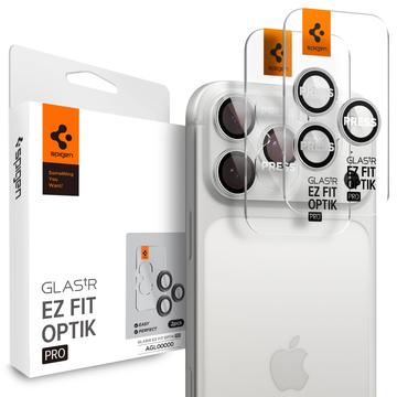 iPhone 16 Pro/16 Pro Max/17 Pro/17 Pro Max Szkło Hartowane w Obiektywie Spigen Glas.tR Ez Fit Optik Pro - Srebrny