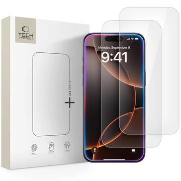 Hartowane szkło ochronne na ekran iPhone 16 Pro/17/17 Pro Tech-Protect Glass Fit+ - 2 szt. - Przezroczysty