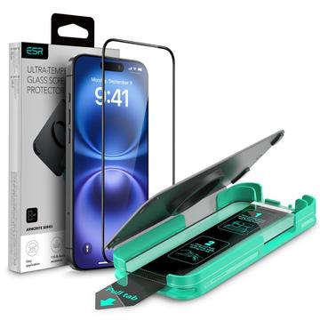 iPhone 16 Pro ESR Armorite Ochraniacz ekranu ze szkła hartowanego - 9H, 0.3mm - Czarna Krawędź