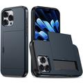 iPhone 16 Pro Hybrydowe Etui z Wysuwaną Kieszenią na Kartę