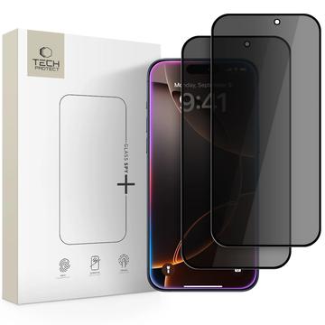 Ochraniacz ekranu ze szkła hartowanego Privacy iPhone 16 Pro Max/17 Pro Max Tech-Protect Glass Spy+ - 2 szt. - Czarny