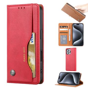 iPhone 16 Pro Max Etui portfelowe na zestaw kart - czerwone