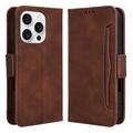 Etui portfelowe na karty iPhone 16 Pro Max - Brąz