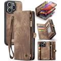 iPhone 16 Pro Max Wielofunkcyjny Pokrowiec-Portfel Caseme 008 2-w-1 - Brąz