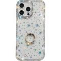 iPhone 16 Pro Max CrystalGlow Hybrydowe etui z uchwytem na pierścionek - Gwiazdy / Przezroczyste