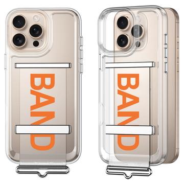 iPhone 16 Pro Max Etui z paskiem GKK - Pomarańczowy / Przezroczysty