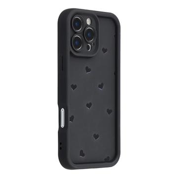Wstrząsoodporne etui TPU iPhone 16 Pro Max z wzorem serca i podniesionymi krawędziami