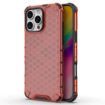 iPhone 16 Pro Max Hybrydowe Etui Honeycomb Armored - Czerwień