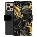 Etui Portfel Premium - iPhone 16 Pro Max - Złote Liście
