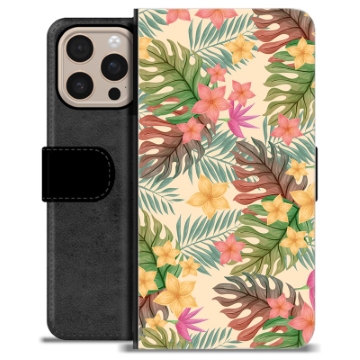 Etui Portfel Premium - iPhone 16 Pro Max - Różowe Kwiaty