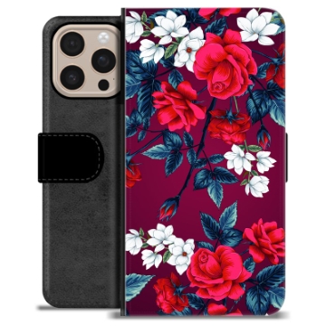 Etui Portfel Premium - iPhone 16 Pro Max - Vintage Kwiaty