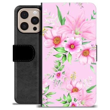 Etui Portfel Premium - iPhone 16 Pro Max - Kwiaty Akwarelowe