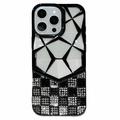 Etui iPhone 16 Pro Max z geometrycznym wzorem diamentu - czarne