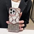 Etui iPhone 16 Pro Max z geometrycznym diamentowym wzorem - różowe